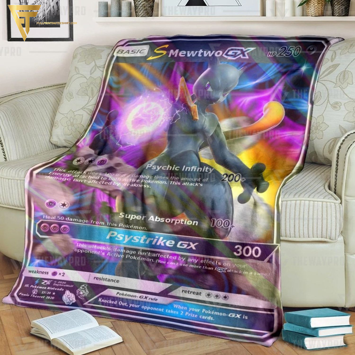Anime Pokemon S Mewtwo Gx Full Printing Blanket Anime Pokemon S Mewtwo Gx Full Printing Blanket