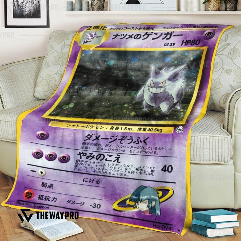 Anime Pokemon Sabrinas Gengar Japanese Ver Custom Soft Blanket Anime Pokemon Sabrinas Gengar Japanese Ver Custom Soft Blanket