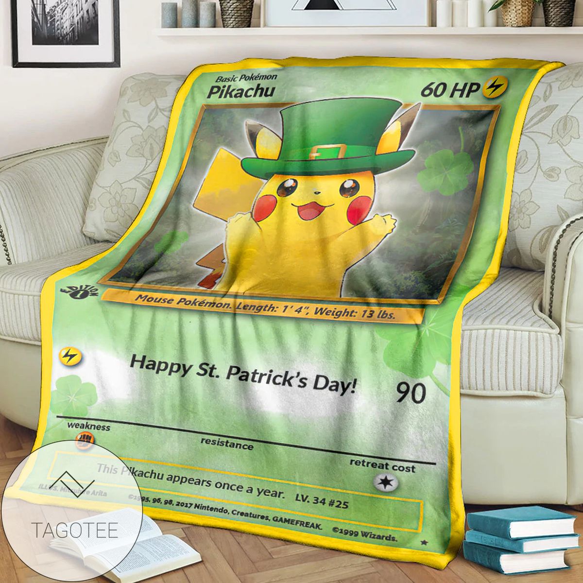 Anime Pokemon Saint Patrick Pikachu Blanket Anime Pokemon Saint Patrick Pikachu Blanket