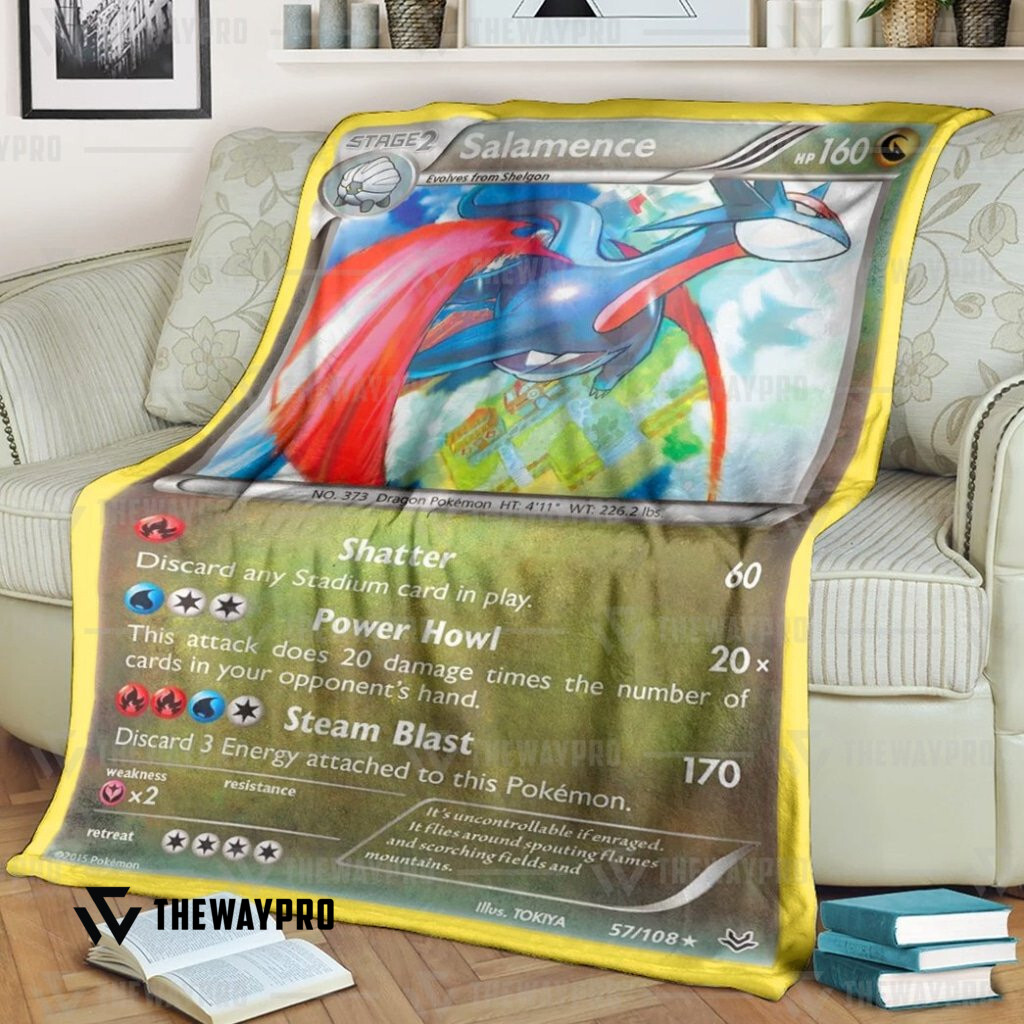 Anime Pokemon Salamence Custom Soft Blanket Anime Pokemon Salamence Custom Soft Blanket