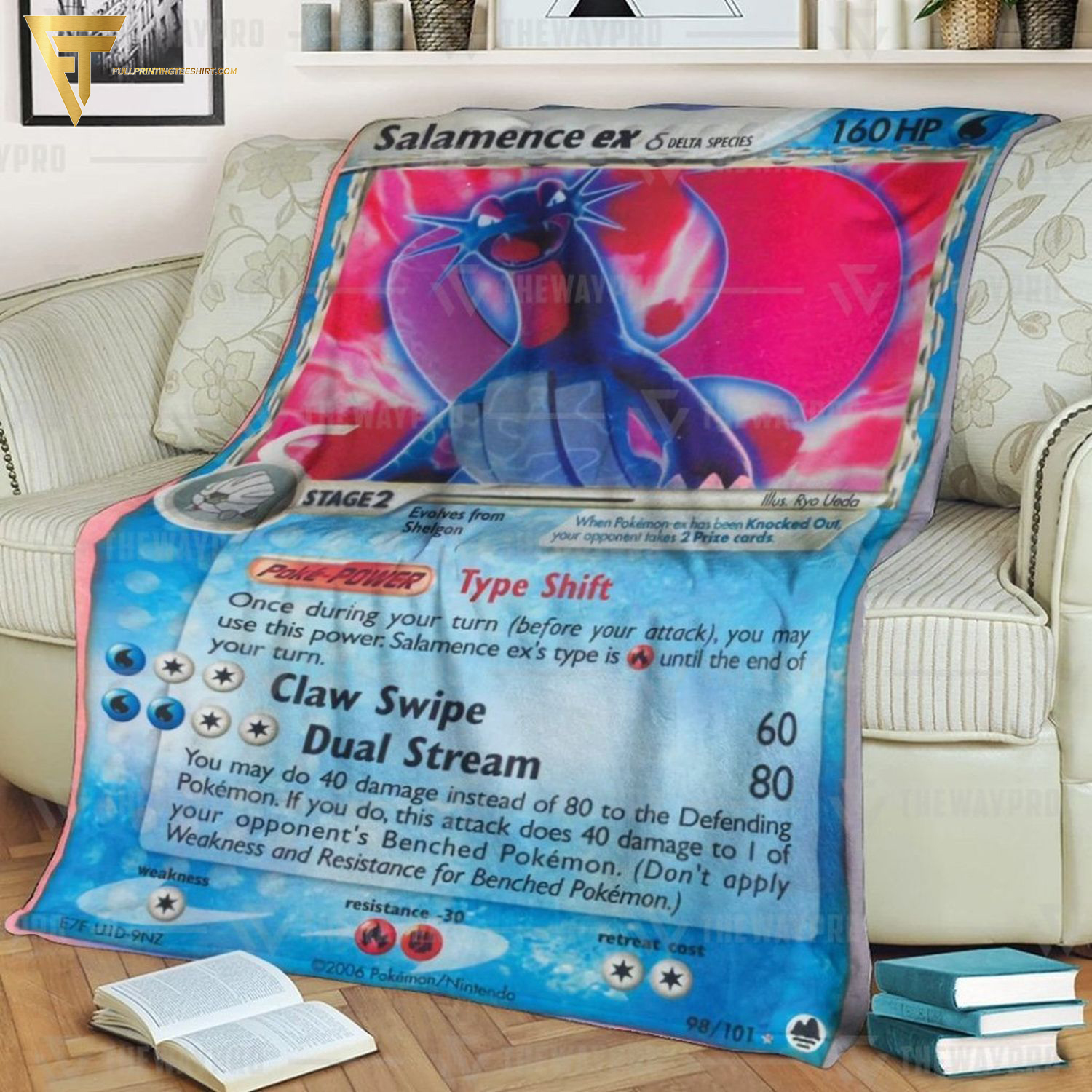 Anime Pokemon Salamence Ex Full Printing Blanket Anime Pokemon Salamence Ex Full Printing Blanket
