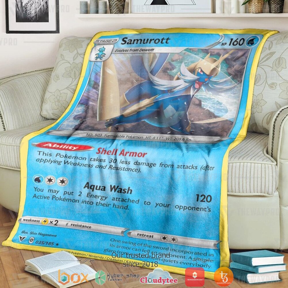 Anime Pokemon Samurott Vivid Voltage Soft Blanket Anime Pokemon Samurott Vivid Voltage Soft Blanket