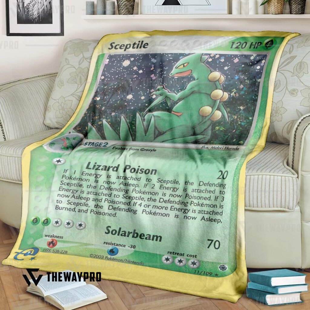 Anime Pokemon Sceptile Ruby Sapphire Custom Soft Blanket Anime Pokemon Sceptile Ruby Sapphire Custom Soft Blanket