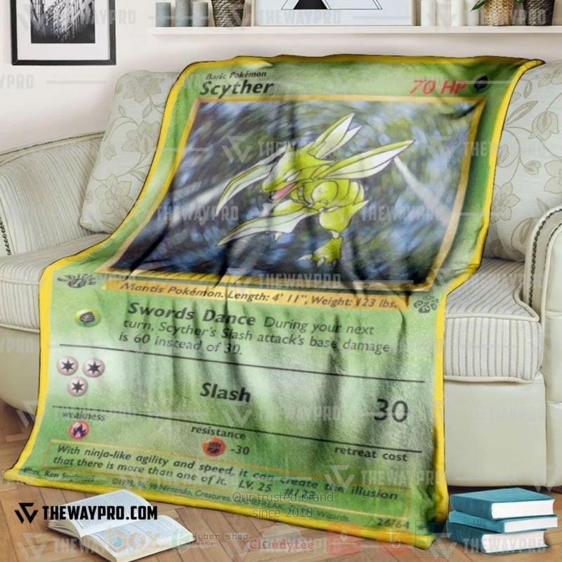Anime Pokemon Scyther 1St Edition Blanket 2 Anime Pokemon Scyther 1St Edition Blanket 2