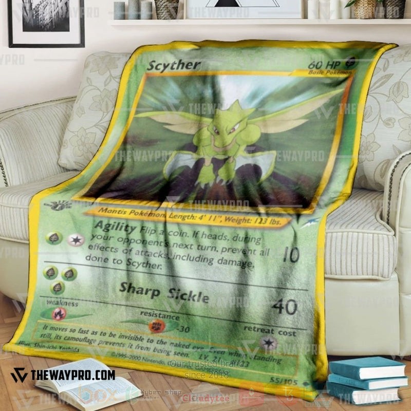 Anime Pokemon Scyther Jungle 1St Edition Blanket Anime Pokemon Scyther Jungle 1St Edition Blanket