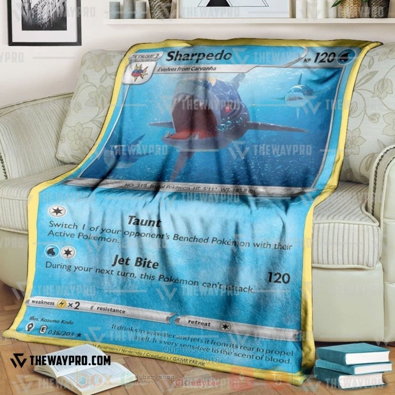Anime Pokemon Sharpedo Evolving Skies Blanket Anime Pokemon Sharpedo Evolving Skies Blanket