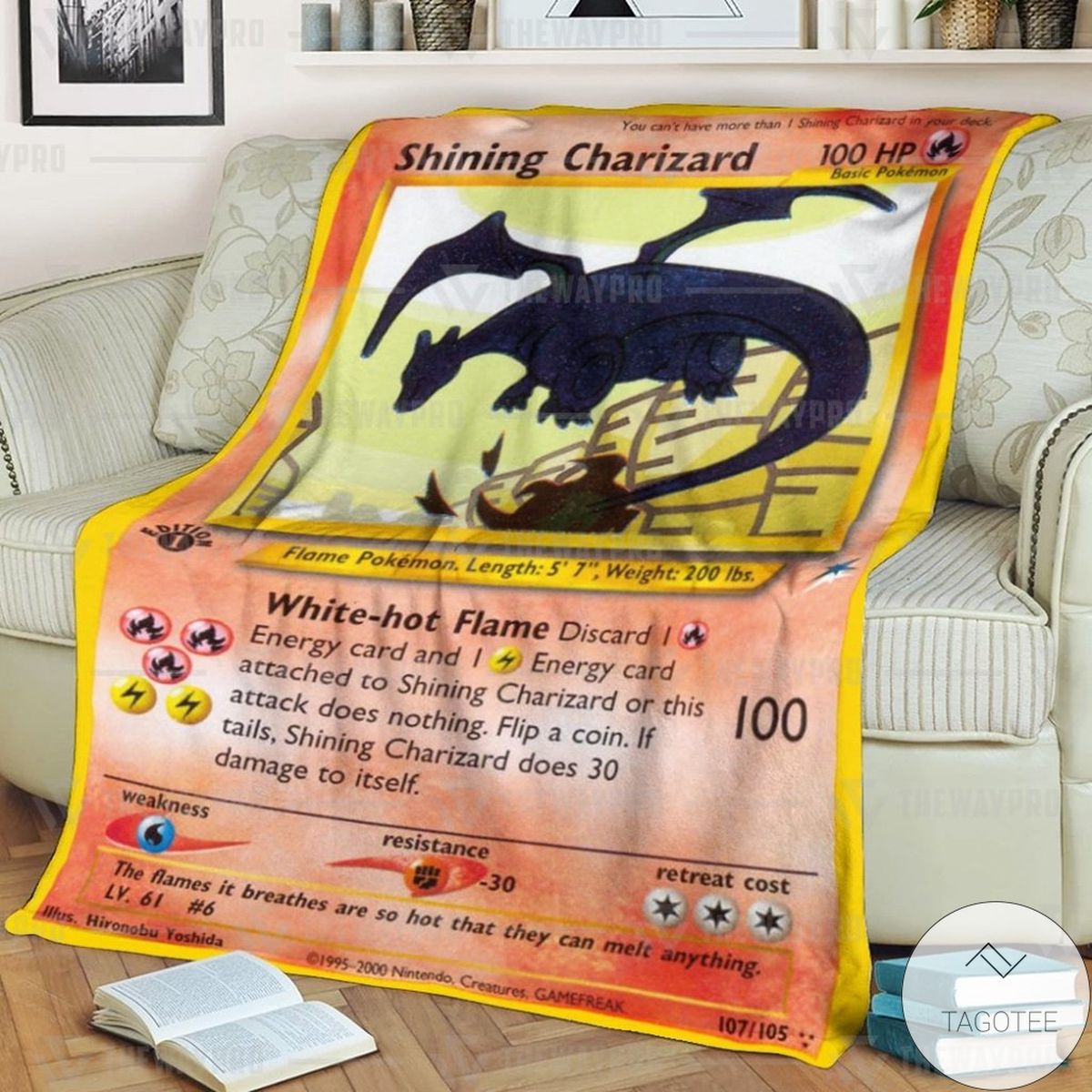 Anime Pokemon Shining Charizard Custom Blanket Anime Pokemon Shining Charizard Custom Blanket