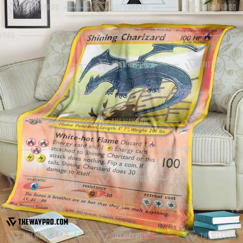 Anime Pokemon Shining Charizard Neo Destiny Blanket Anime Pokemon Shining Charizard Neo Destiny Blanket