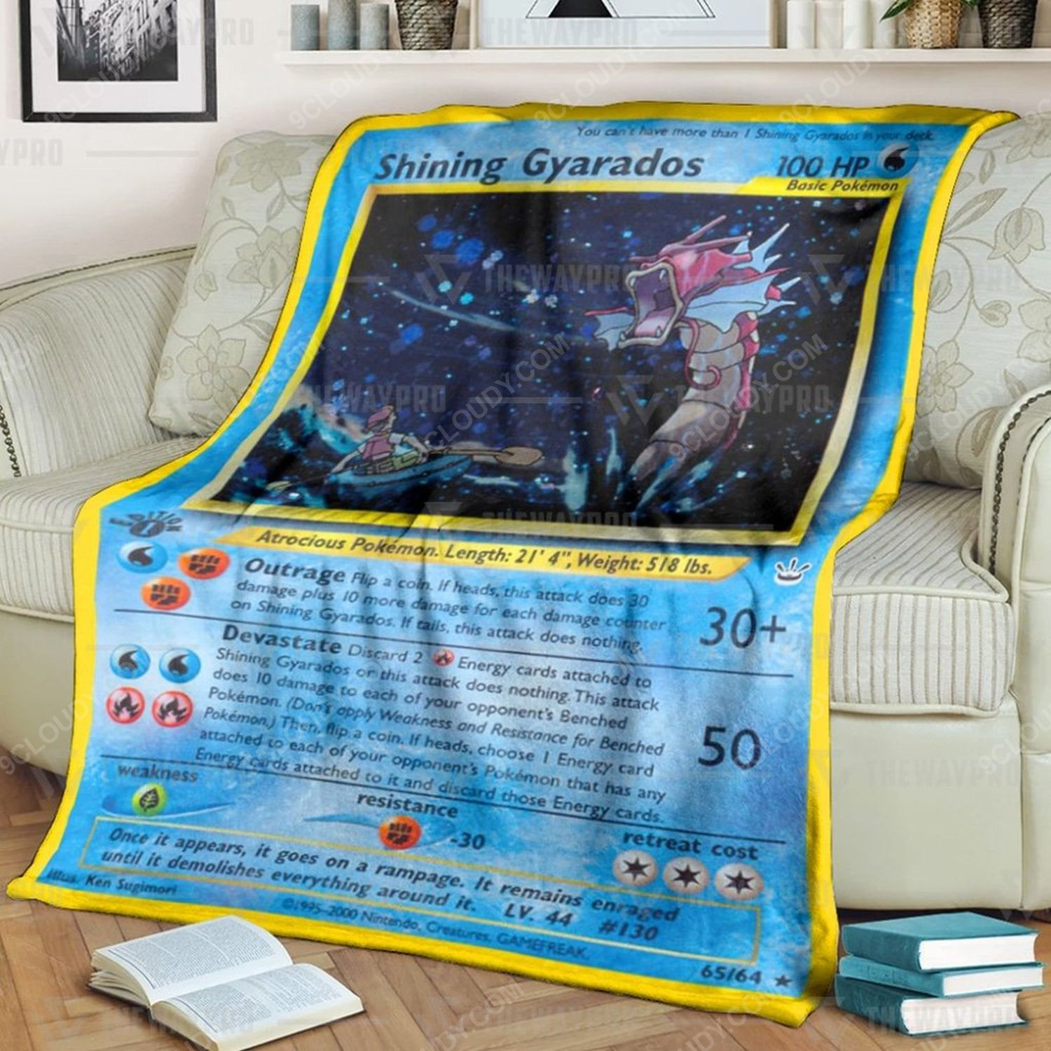 Anime Pokemon Shining Gyarados Full Print Soft Blanket Anime Pokemon Shining Gyarados Full Print Soft Blanket