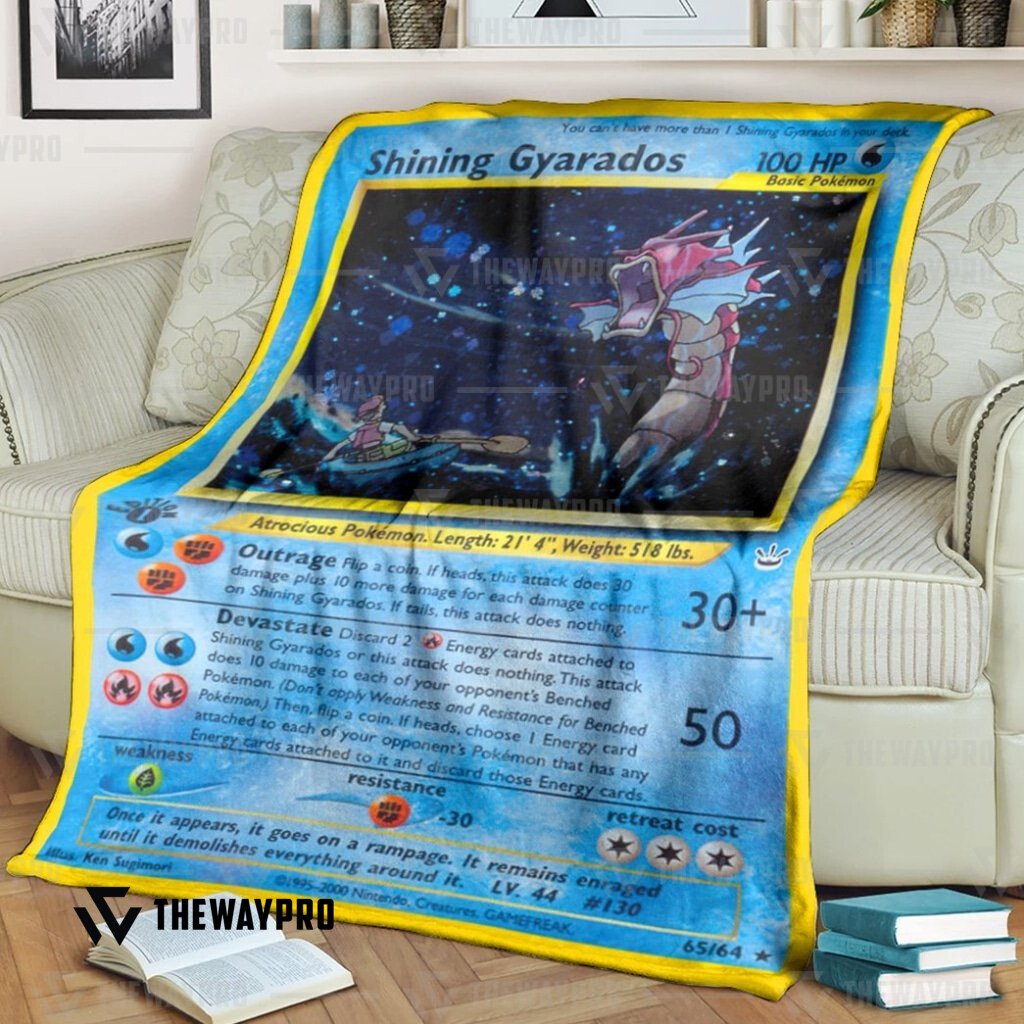 Anime Pokemon Shining Gyarados Neo Revelation Custom Soft Blanket Anime Pokemon Shining Gyarados Neo Revelation Custom Soft Blanket