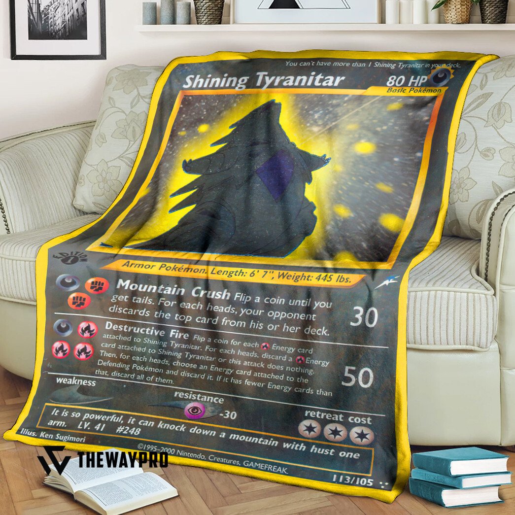 Anime Pokemon Shining Tyranitar Neo Destiny Blanket Anime Pokemon Shining Tyranitar Neo Destiny Blanket