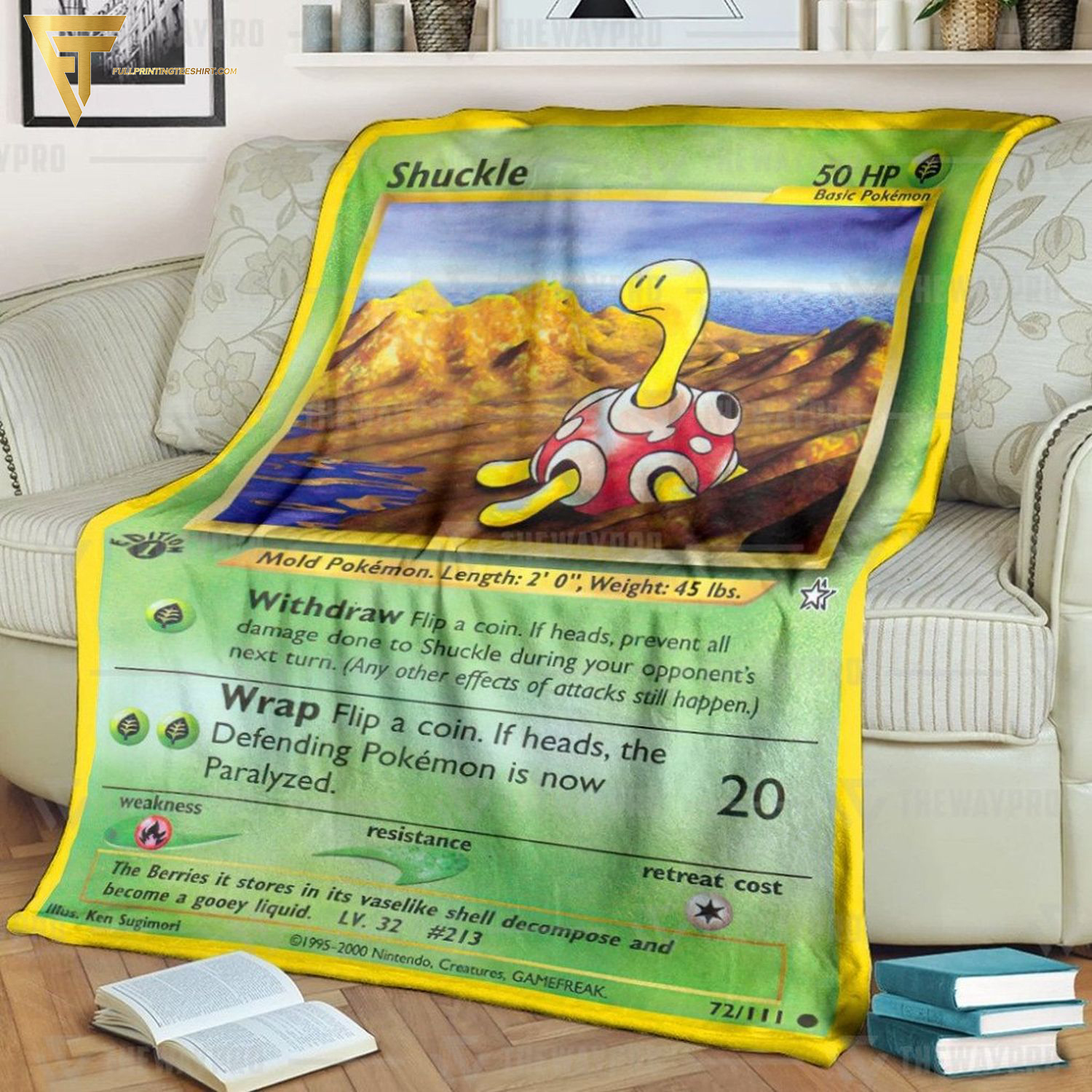 Anime Pokemon Shuckle Neo Genesis Full Printing Blanket Anime Pokemon Shuckle Neo Genesis Full Printing Blanket