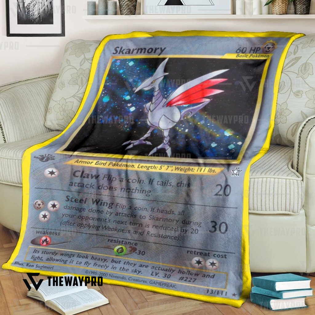 Anime Pokemon Skarmory Neo Genesis Custom Soft Blanket Anime Pokemon Skarmory Neo Genesis Custom Soft Blanket