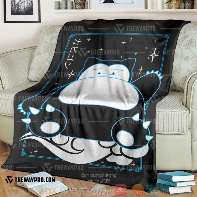 Anime Pokemon Snorlax Black Soft Blanket Anime Pokemon Snorlax Black Soft Blanket