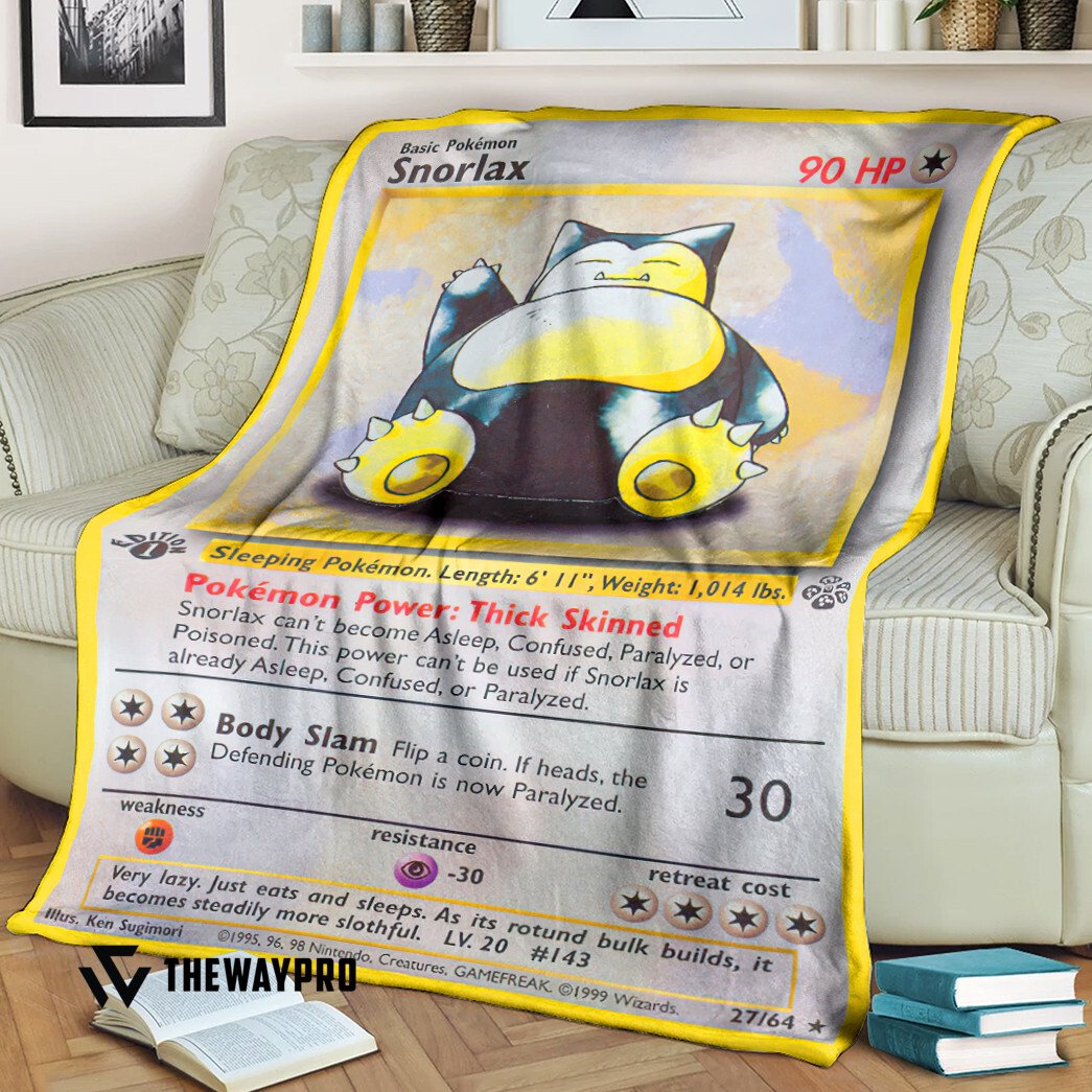 Anime Pokemon Snorlax Jungle Custom Soft Blanket Anime Pokemon Snorlax Jungle Custom Soft Blanket