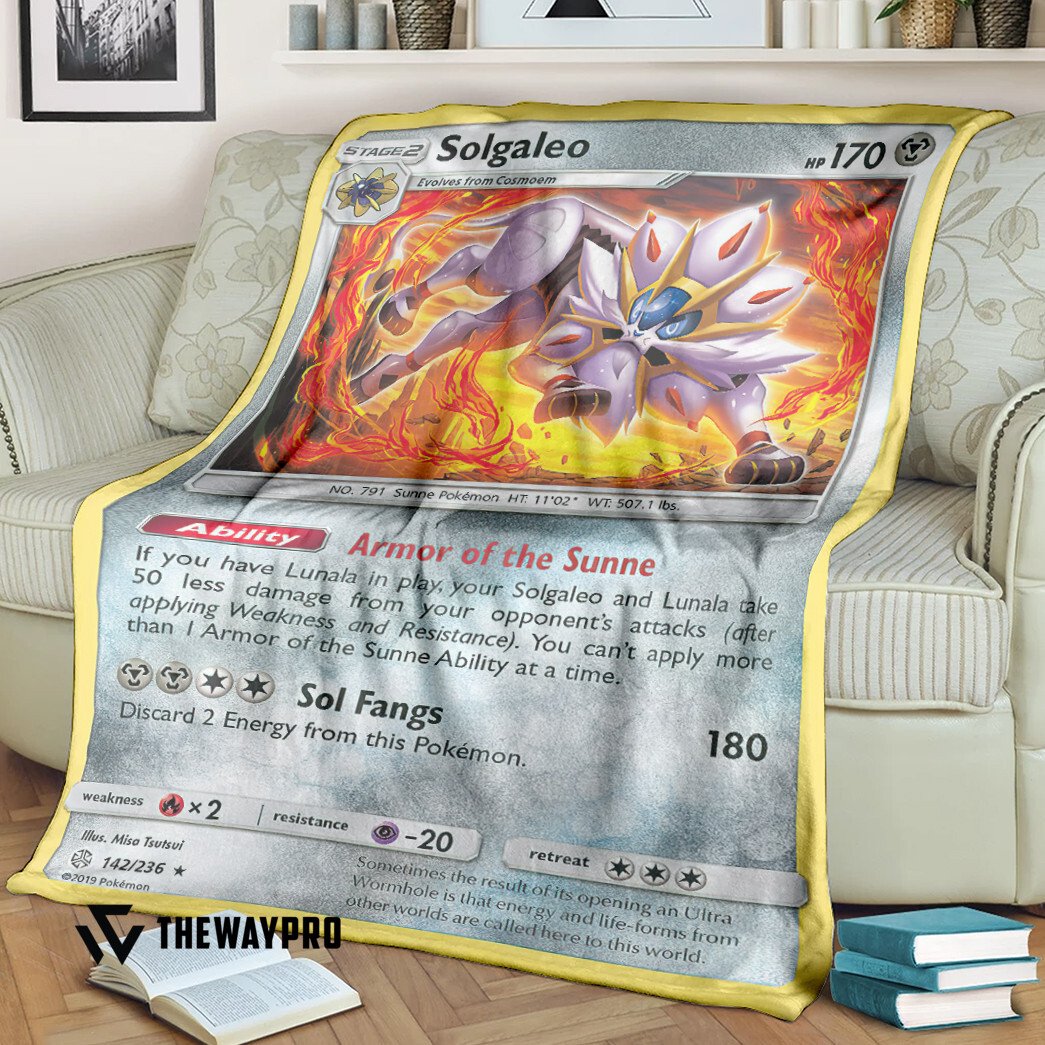 Anime Pokemon Solgaleo Cosmic Eclipse Custom Soft Blanket Anime Pokemon Solgaleo Cosmic Eclipse Custom Soft Blanket