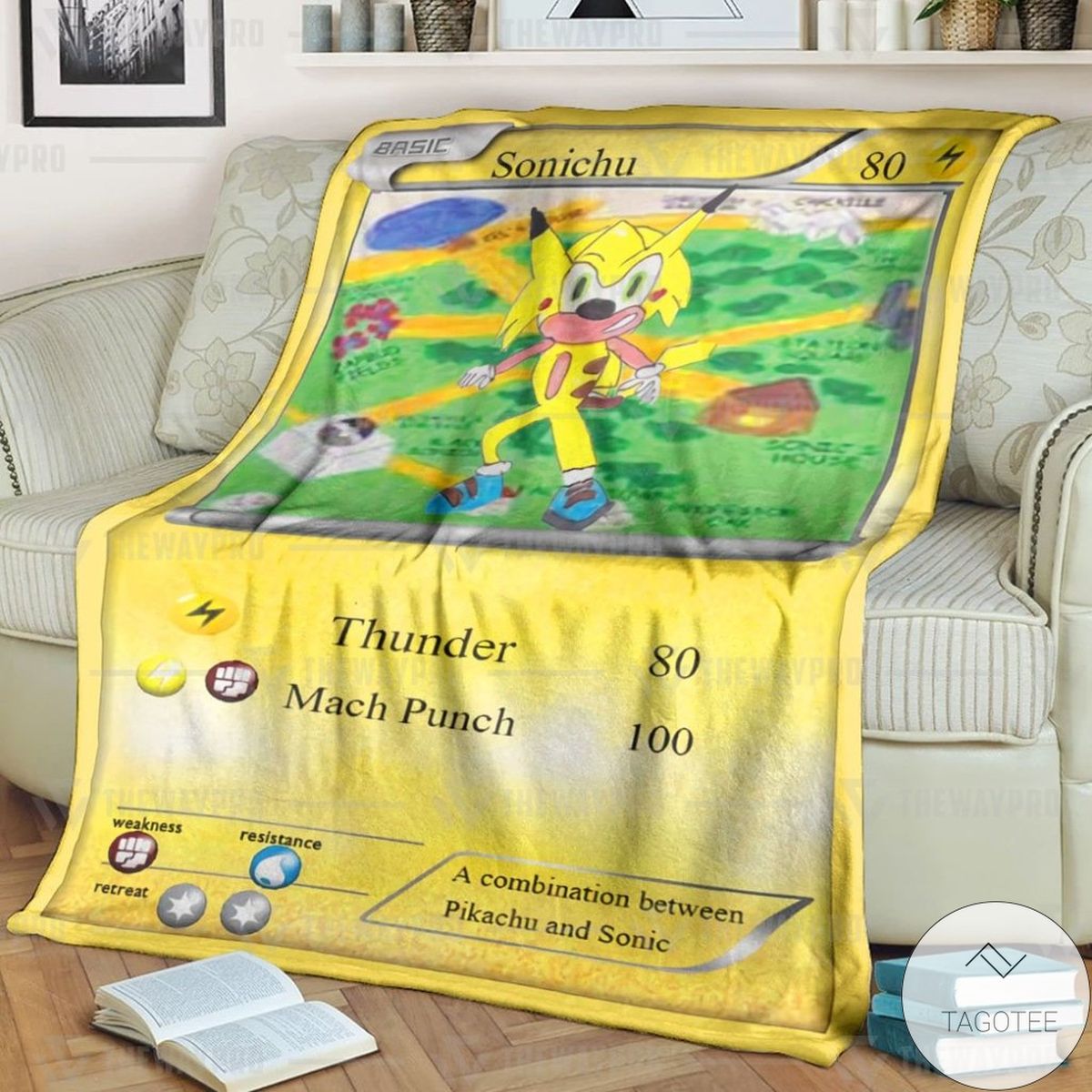 Anime Pokemon Sonichu Custom Blanket Anime Pokemon Sonichu Custom Blanket