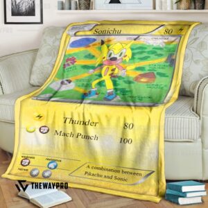 Anime Pokemon Sonichu Custom Soft Blanket