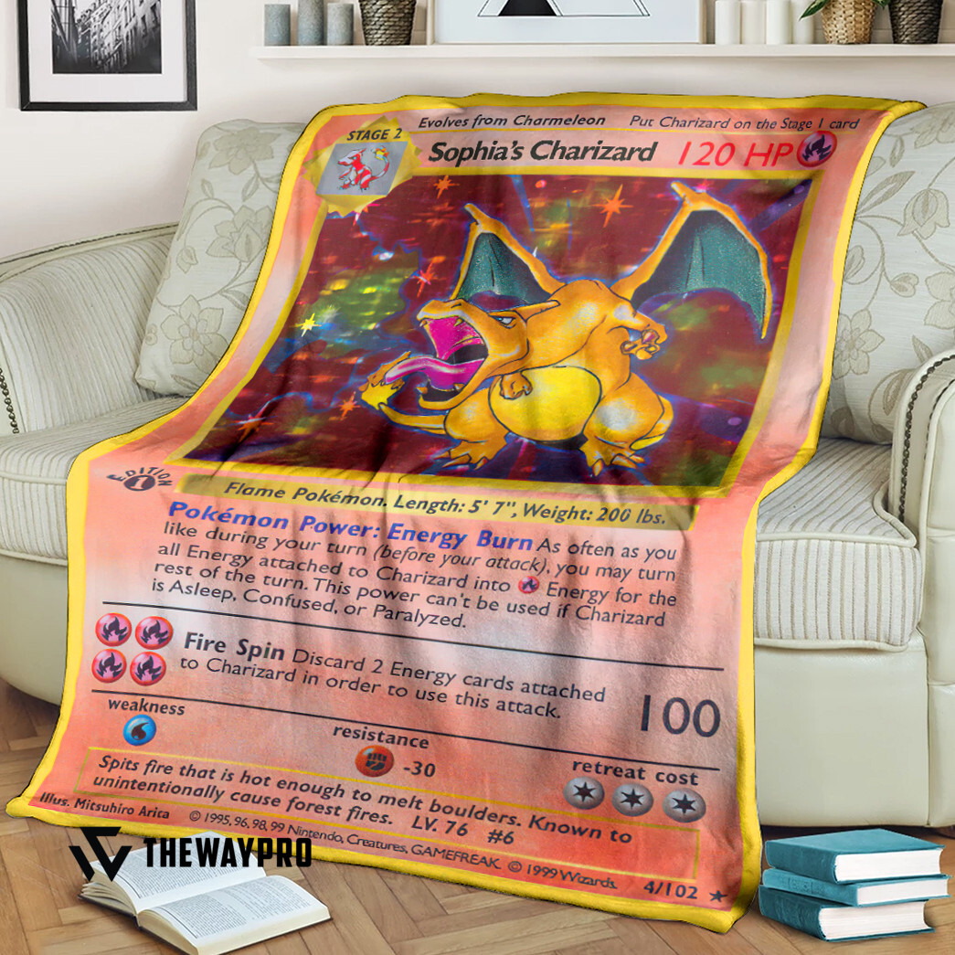Anime Pokemon Sophias Charizard First Edition Blanket Anime Pokemon Sophias Charizard First Edition Blanket