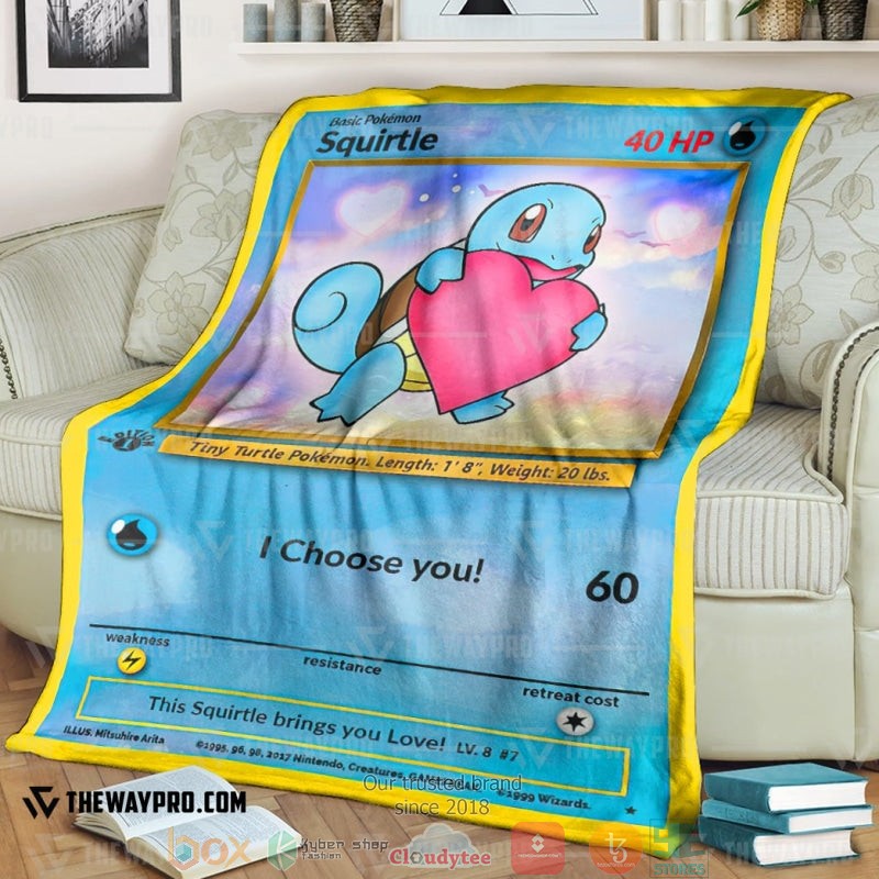 Anime Pokemon Squirtle I Choose You Soft Blanket Anime Pokemon Squirtle I Choose You Soft Blanket