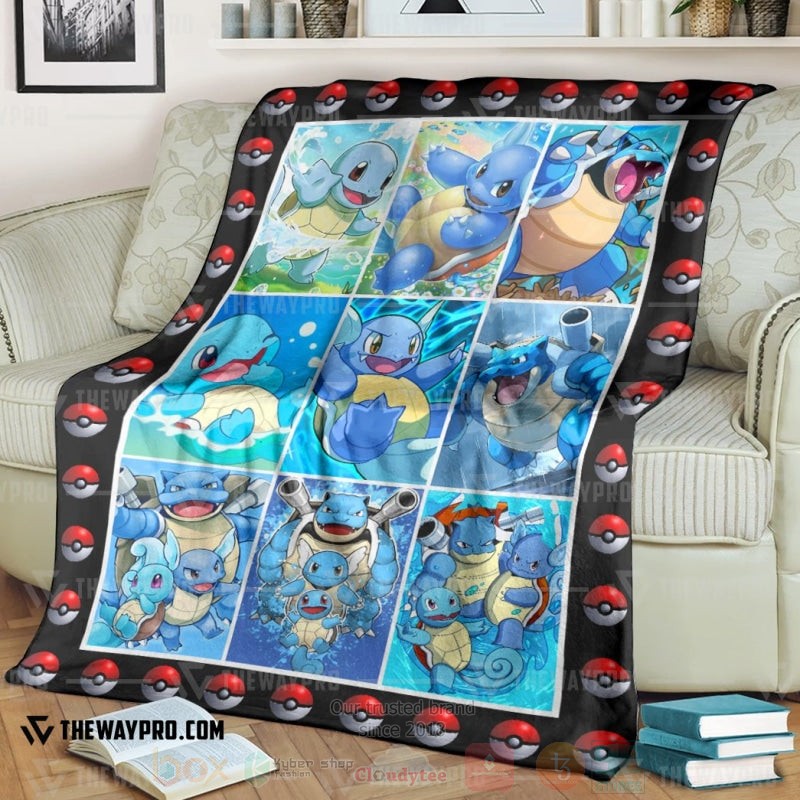 Anime Pokemon Squirtle Wartortle Blastoise Poke Ball Blanket Anime Pokemon Squirtle Wartortle Blastoise Poke Ball Blanket