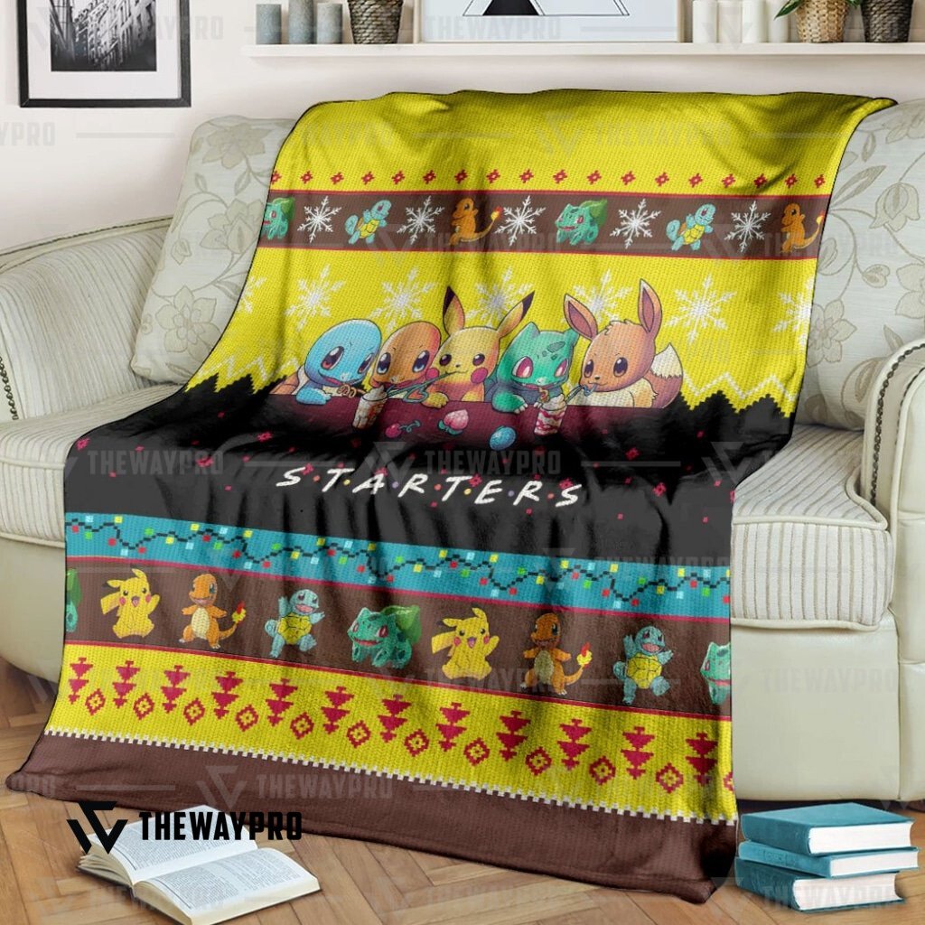 Anime Pokemon Starters Blanket Anime Pokemon Starters Blanket