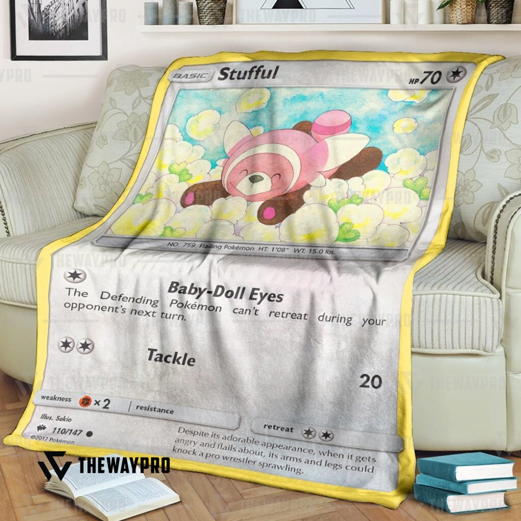 Anime Pokemon Stufful Burning Shadows Custom Soft Blanket Anime Pokemon Stufful Burning Shadows Custom Soft Blanket