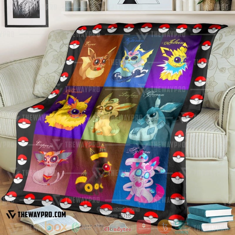 Anime Pokemon Sugar Skull Eevee Evolution Soft Blanket Anime Pokemon Sugar Skull Eevee Evolution Soft Blanket