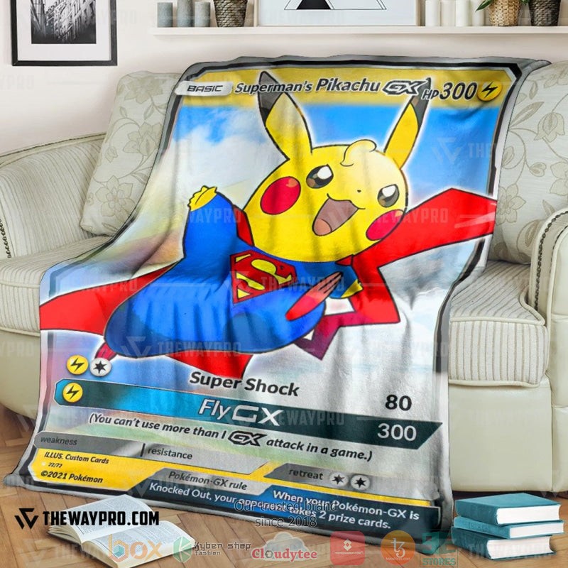 Anime Pokemon Supermans Pikachu Soft Blanket Anime Pokemon Supermans Pikachu Soft Blanket