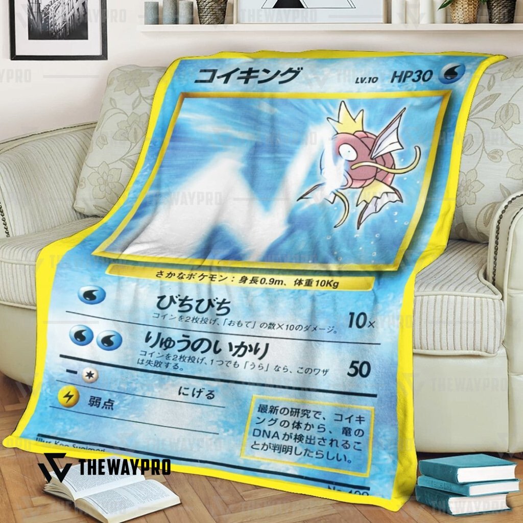 Anime Pokemon Tamamushi University Magikarp Custom Soft Blanket Anime Pokemon Tamamushi University Magikarp Custom Soft Blanket