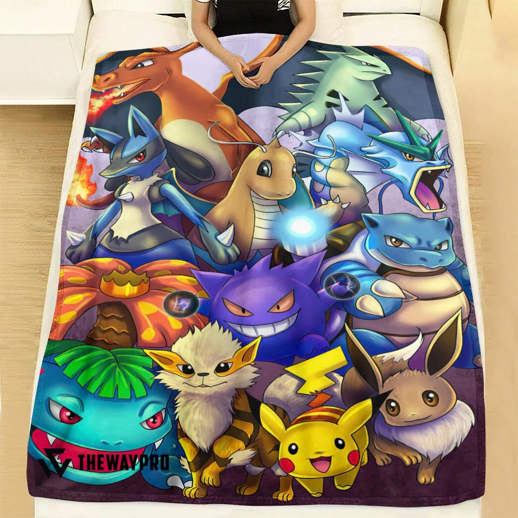 Anime Pokemon The Poke Favourites Custom Soft Blanket Anime Pokemon The Poke Favourites Custom Soft Blanket