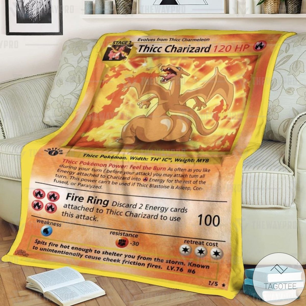 Anime Pokemon Thicc Charizard Custom Blanket Anime Pokemon Thicc Charizard Custom Blanket