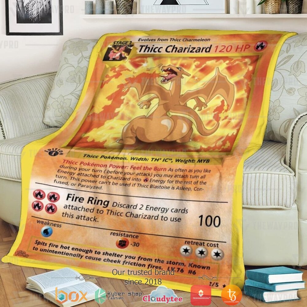 Anime Pokemon Thicc Charizard Soft Blanket Anime Pokemon Thicc Charizard Soft Blanket