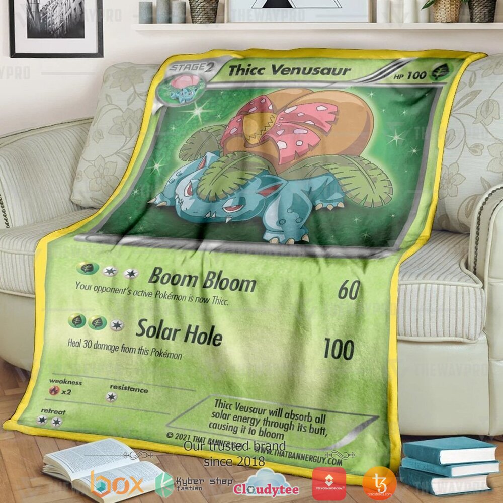 Anime Pokemon Thicc Venusaur Soft Blanket Anime Pokemon Thicc Venusaur Soft Blanket