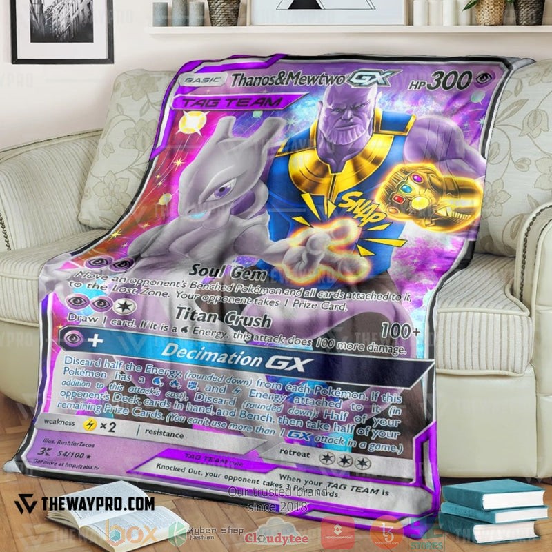 Anime Pokemon Tn Mewtwo Gx Tag Team Soft Blanket Anime Pokemon Tn Mewtwo Gx Tag Team Soft Blanket