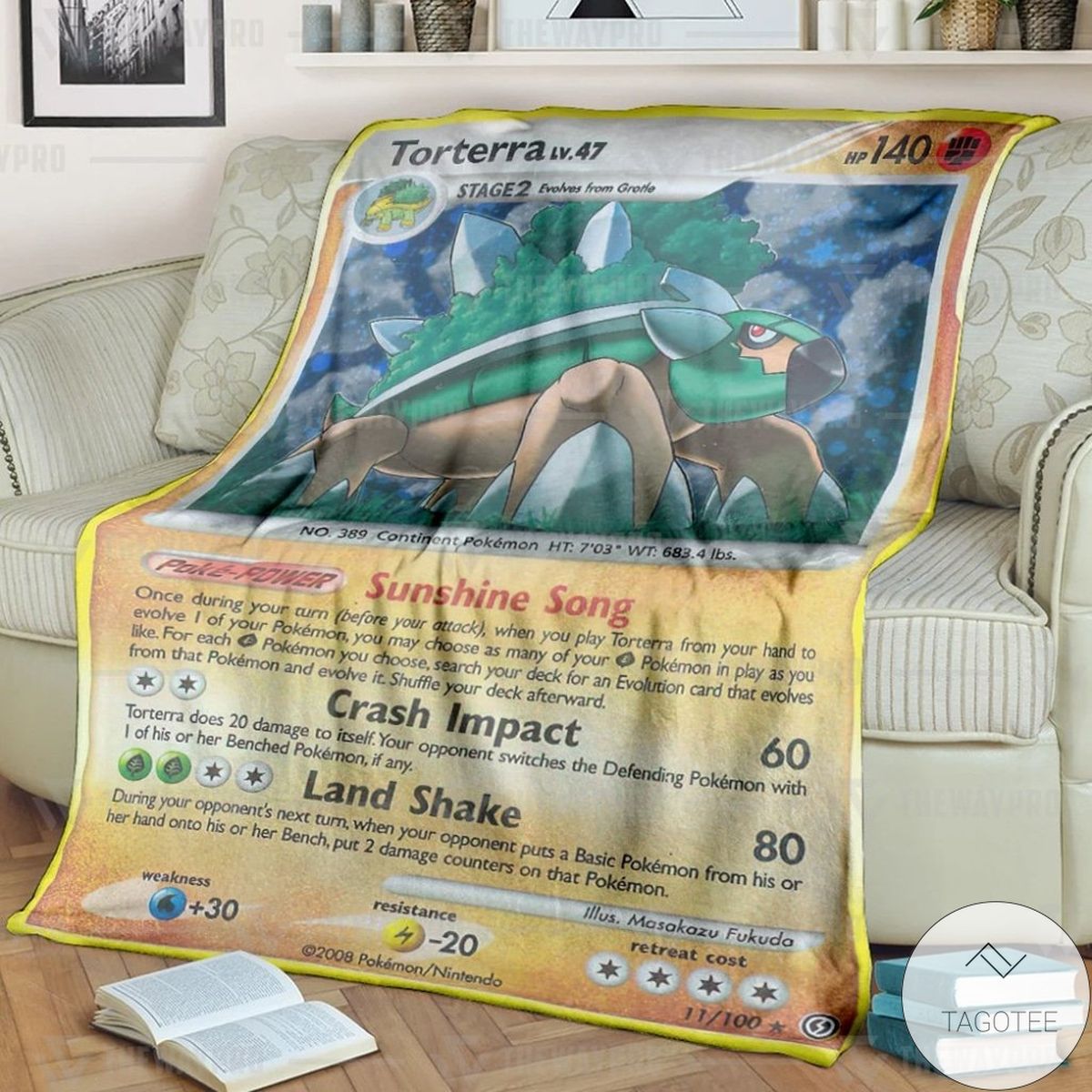 Anime Pokemon Torterra Lv 47 Custom Blanket Anime Pokemon Torterra Lv 47 Custom Blanket