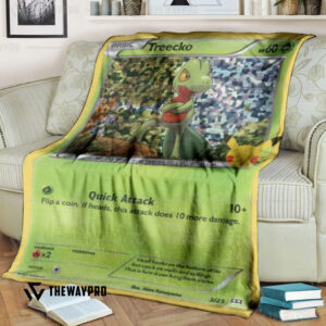Anime Pokemon Treecko Holo Custom Soft Blanket