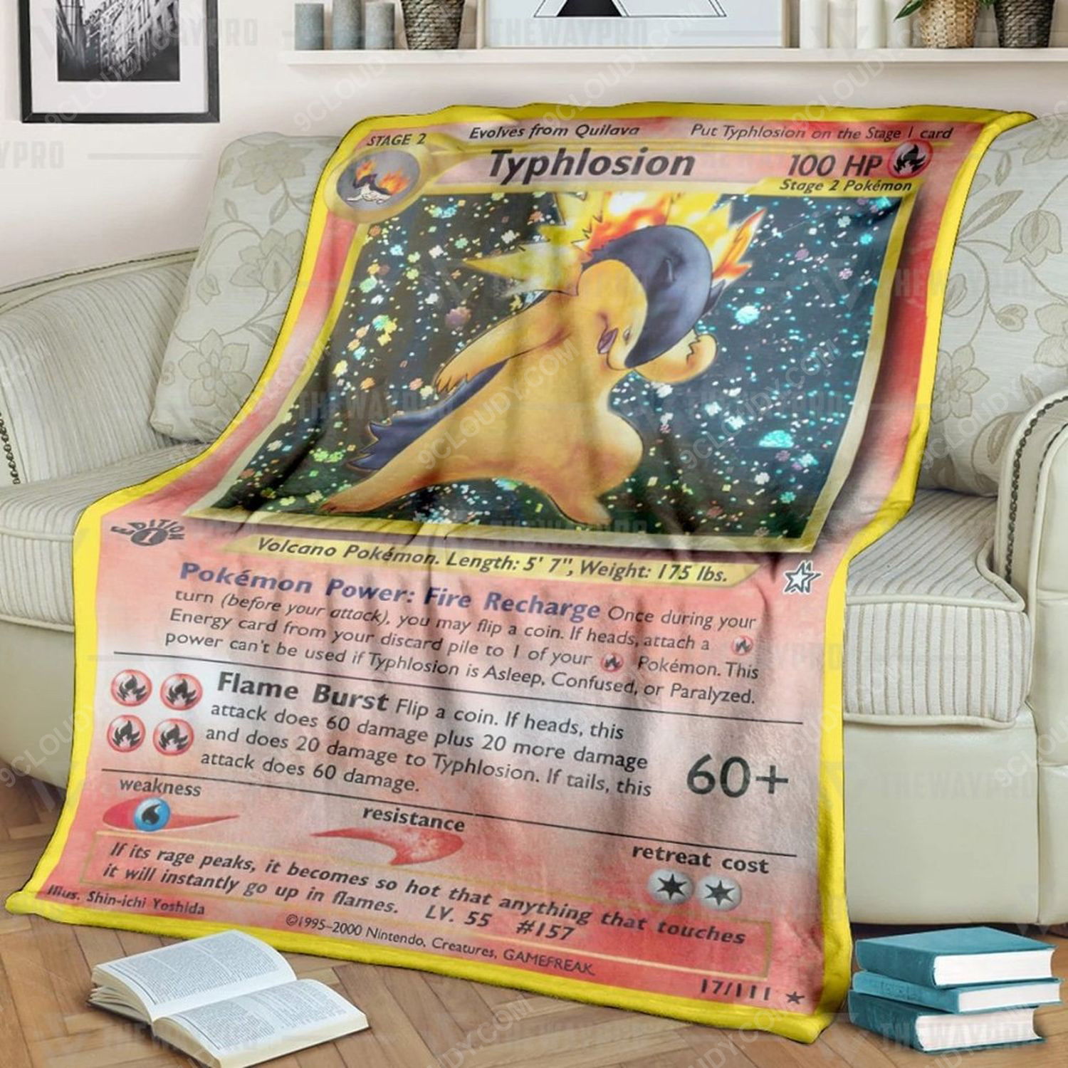 Anime Pokemon Typhlosion Full Print Soft Blanket Anime Pokemon Typhlosion Full Print Soft Blanket