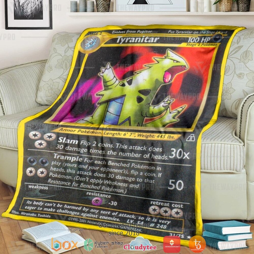 Anime Pokemon Tyranitar Neo Discovery Soft Blanket Anime Pokemon Tyranitar Neo Discovery Soft Blanket