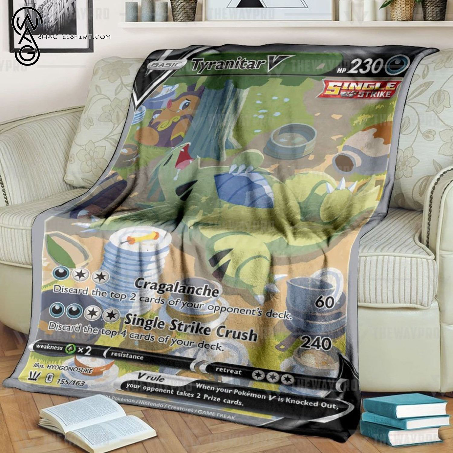 Anime Pokemon Tyranitar V Full Printing Blanket Anime Pokemon Tyranitar V Full Printing Blanket