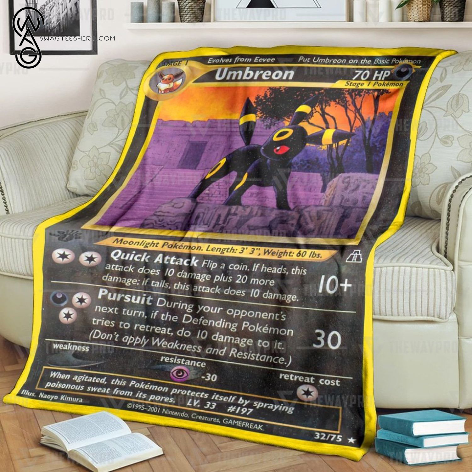 Anime Pokemon Umbreon Neo Discovery Full Printing Blanket Anime Pokemon Umbreon Neo Discovery Full Printing Blanket