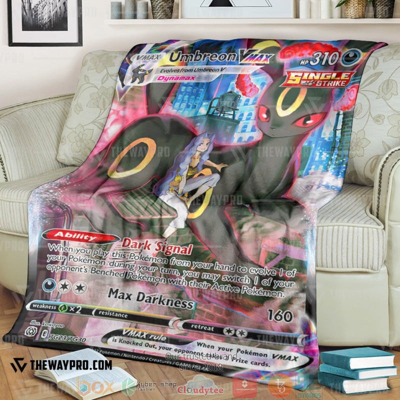 Anime Pokemon Umbreon Vmax 2022 Soft Blanket Anime Pokemon Umbreon Vmax 2022 Soft Blanket