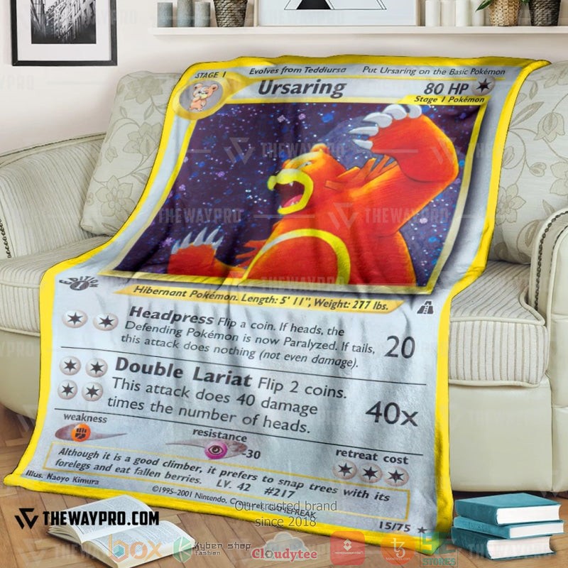 Anime Pokemon Ursaring Neo Discovery Soft Blanket Anime Pokemon Ursaring Neo Discovery Soft Blanket