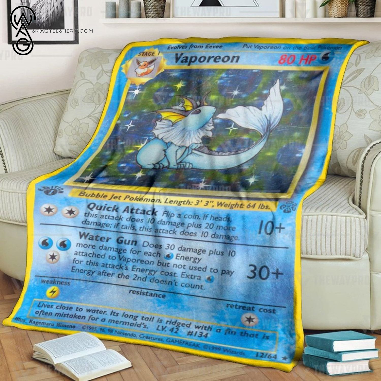 Anime Pokemon Vaporeon Full Printing Blanket Anime Pokemon Vaporeon Full Printing Blanket
