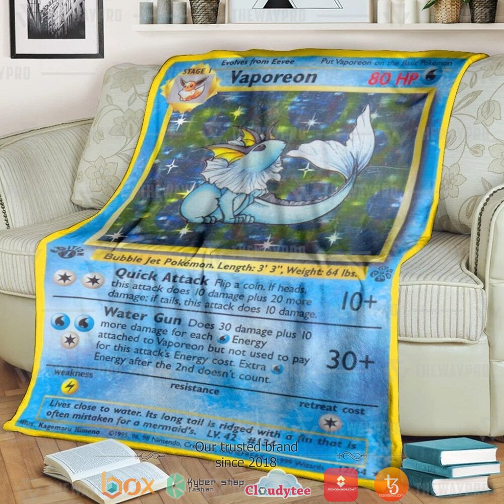 Anime Pokemon Vaporeon Jungle Soft Blanket Anime Pokemon Vaporeon Jungle Soft Blanket