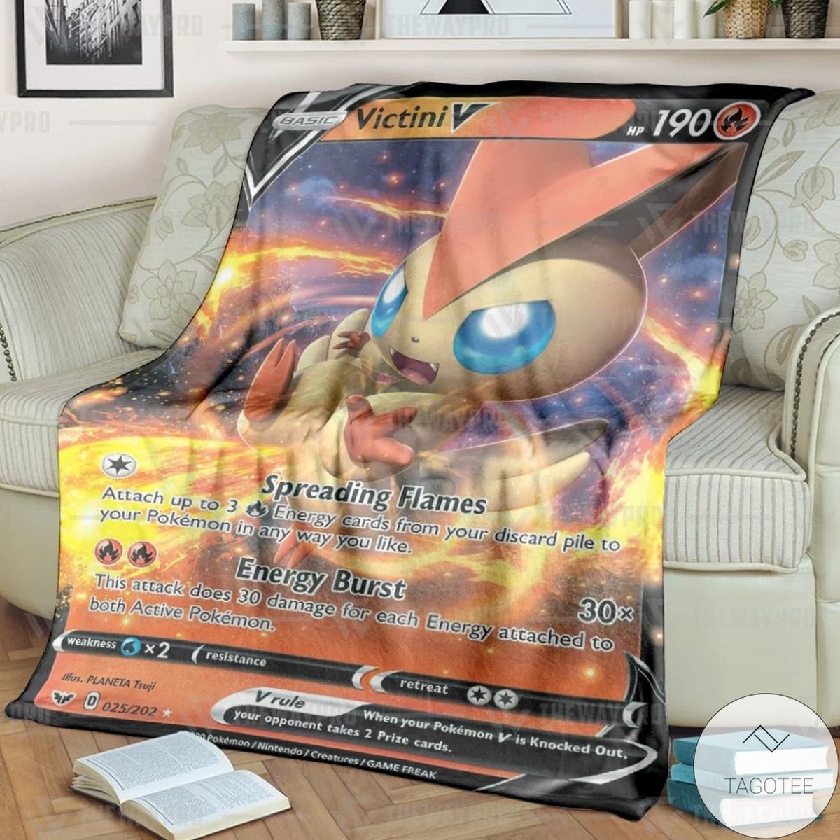 Anime Pokemon Victini Custom Blanket Anime Pokemon Victini Custom Blanket
