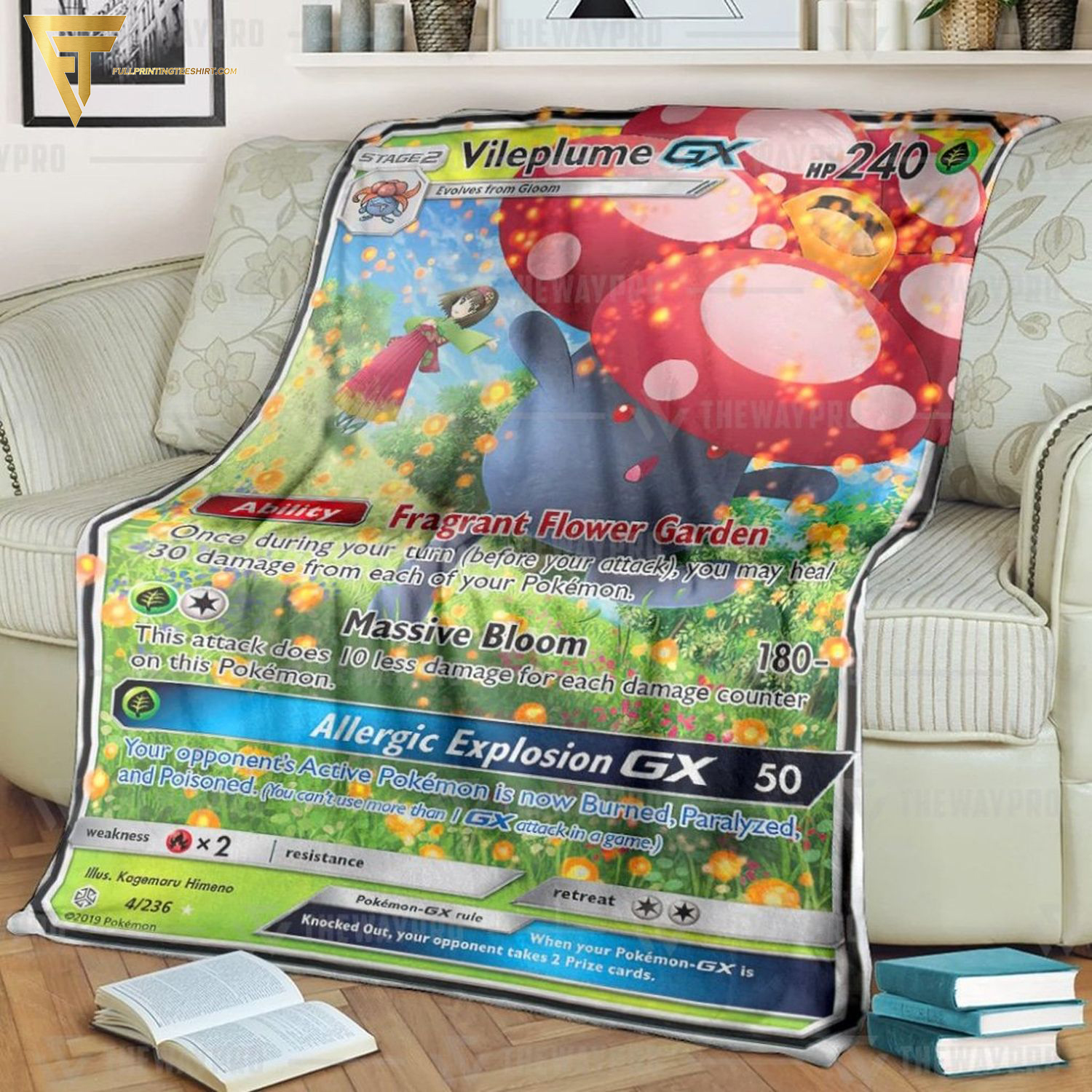 Anime Pokemon Vileplume Gx Cosmic Eclipse Full Printing Blanket Anime Pokemon Vileplume Gx Cosmic Eclipse Full Printing Blanket