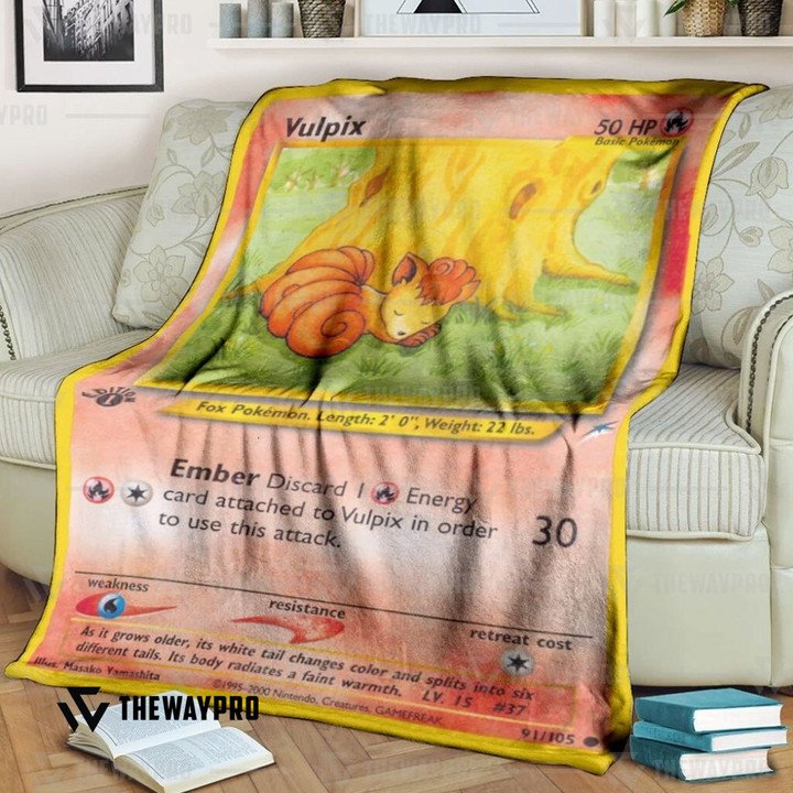 Anime Pokemon Vulpix 1St Edition Quilt Blanket Anime Pokemon Vulpix 1St Edition Quilt Blanket