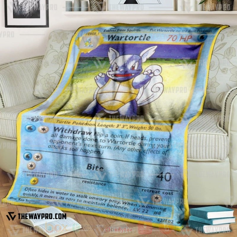 Anime Pokemon Wartortle 1St Edition Blanket Anime Pokemon Wartortle 1St Edition Blanket