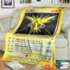 Anime Pokemon Zapdos Base Set Soft Blanket